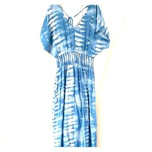 Blue and White Tie Dye Maxi